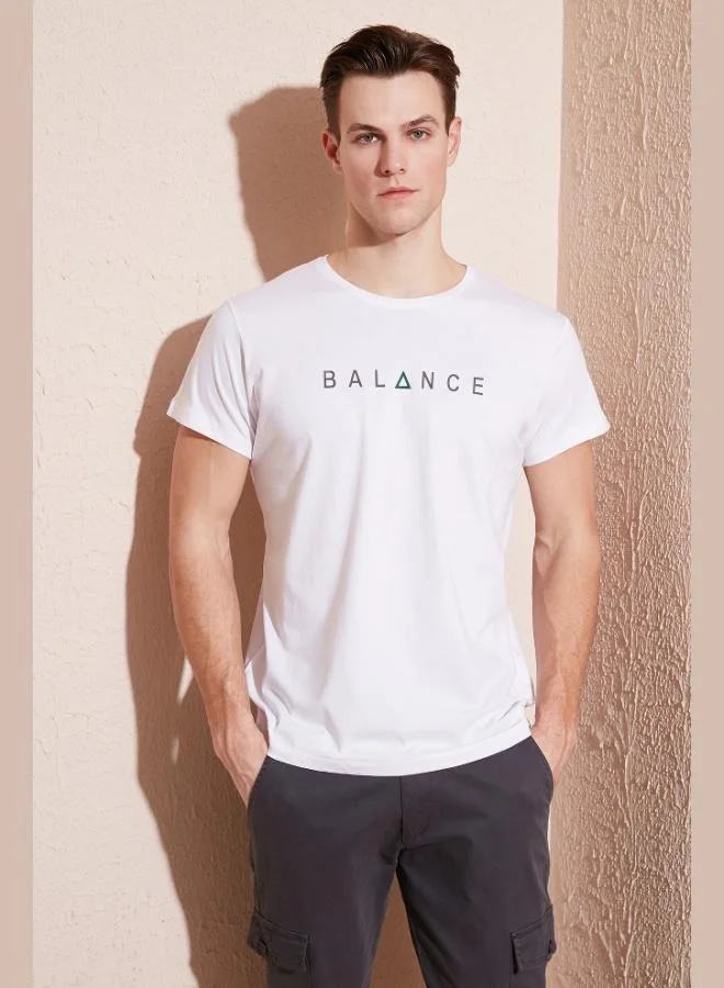 بوراتي تيشيرت رجالي قطن بياقة دائرية بقصة ضيقة من بوراتي